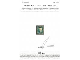 1891  1a steel-blue overprinted On S S S with SG type 12 in black. This stamp is only recorded in the bright blue shade in SG