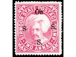 1892-97  2a pink overprinted On S S S with SG Type 13 in black with error, first "S" inverted and stop raised.
