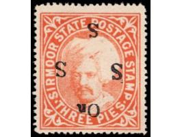 1894  3p orange handstamped On S S S with SG Type 19 with error, handstamp inverted, not listed in SG
