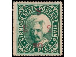 1894  6p green handstamped On S S S with SG Type 19 in red with error, handstamp inverted, not listed in SG. Minute tear on l