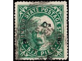 1897  6p deep green handstamped On S S S with letters similar to SG Type 14
