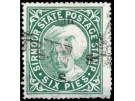 1897  6p deep green handstamped On S S S with letters similar to SG Type 14
