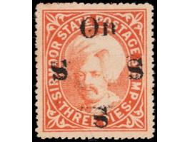 1899  3p orange handstamped On S S S with SG type 23. This stamp is unpriced in SG
