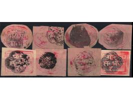 1879  ½ and 1 anna used with different types of obliterations, noted Nasrapur, Velhe, Pirangut, Bhor
