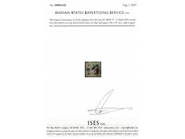 1868-75  1a black with accents over first letters on top and bottom lines on blue laid paper with manuscript ink cancel as of