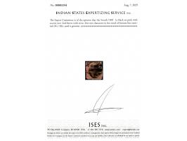 1869  1a black on pink with accent over 2nd letters with error, first two characters in last word of bottom line omitted. 202