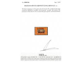 1929  2a black &amp; dull orange overprinted SARKARI in vermillion with manuscript "cancelled" with initials of the postmaste