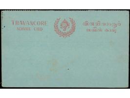 Travancore 1902 Service postcard