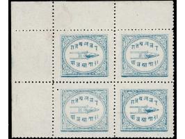 1899  ¼a slate-blue top left corner marginal block of four. Unused without gum as issued.  
