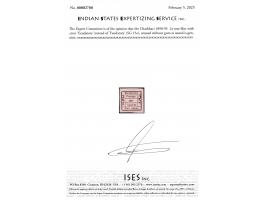 1890-93  2a rose-lilac with error 'Eeudatory' instead of 'Feudatory'. Unused without gum as issued. 2025 ISES certificate. 
