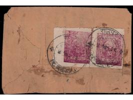 Registered cover franked with a pair of the 1922  2a purple horizontal pair tied by Rajpur 4 Nov. 31 cds with boxed registrat