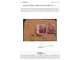 Registered cover franked with a pair of the 1922  2a purple horizontal pair tied by Rajpur 4 Nov. 31 cds with boxed registrat