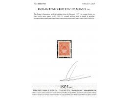 1927  4a orange-brown on thin brittle wove paper, perf.7. Unused without gum as issued. 2025 ISES certificate.
To buy this it