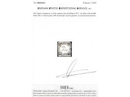 1872  ¼a black with double frame lines on piece with manuscript cancel as always is the case with this issue. 2025 ISES certi