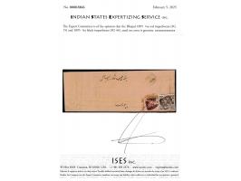 1895  ¼a red imperforate + 1895  ¼a black imperforate with multiple strikes of native cds. Ex. Dan walker collection. 2025 IS