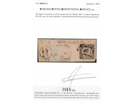 1889  ¼a black imperforate  on local cover. Ex. Dan Walker collection. 2025 ISES certificate.
