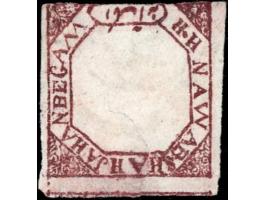 1894-98  4a red-brown with error, stamp printed on both sides, inverted impression on one side in relation to the other. Used