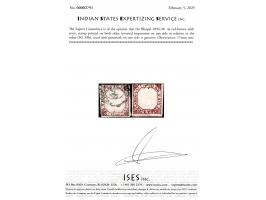1894-98  4a red-brown with error, stamp printed on both sides, inverted impression on one side in relation to the other. Used