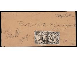 1895  ¼a black vertical pair on local cover tied by native cds.

