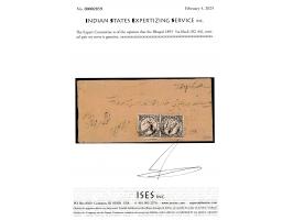 1895  ¼a black vertical pair on local cover tied by native cds.
