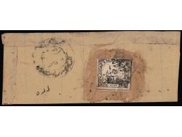 1895  ¼a black with error, large second 'A' in NAWAB inserted by hand on local cover tied by native cds. 2025 ISES certificat