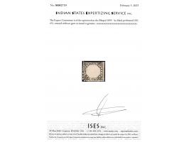 1895  ¼a black perforated. Unused without gum as issued. Ex. Dan Walker collection. 2025 ISES certificate. 
