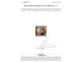 1895  ¼a black perforated with error "NAW B" ('A' missing) used on piece. Ex. Dan Walker collection. 2025 ISES certificate. 
