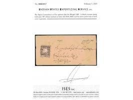 1883  1a black revenue stamp with error '00' of date omitted at lower left tied by native cds to local cover. Per Stanley Gib