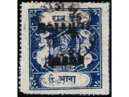 1936  6a pale ultramarine  SG Type 'B' overprinted Bundi Service in small English letters, used. Stamps overprinted service a