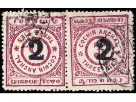 1909  3p rosy mauve surcharged '2' horizontal pair with error, stamps tete-beche. 2025 ISES certificate.   
