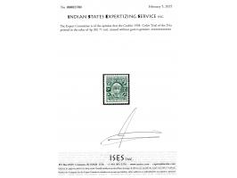 1938  Color Trial of the 2¼a printed in the color of 4p with a normal example on the left for comparison.
