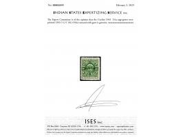 1943  2¼a sage-green overprinted 'ON C G S'. Very lightly hinged. 2025 ISES certificate.
To buy this item please send us an e