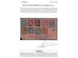 Philatelic cover franked with SG 59, 77, 90a, 91, 97, 101, 102 &amp; 108. Catalog value for stamps alone £130. 2025 ISES cert