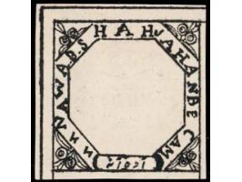 1895  ½a black imperf, Unused without gum as issued. Ex. Dan Walker collection.
