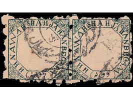 1889-90  2a blue perforated, horizontal used pair. Ex. Dan Walker collection.
