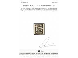 1914  ½a black with inscription SG Type A with major paper fold. Unused without gum as issued. 2025 ISES certificate
