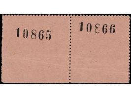 3p violet overprinted 'CASH COUPON / BUNDI STATE' horizontal pair with serial numbers 10865 &amp; 10866 on reverse. Unused wi