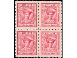 1934  12a carmine, block of four.
