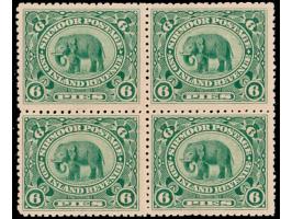 1894-99  6p green, block of four, trivial stains.
