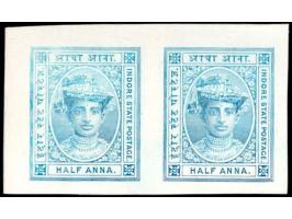 1909  Plate Proof of ½a greenish blue horizontal pair on cardstock.
