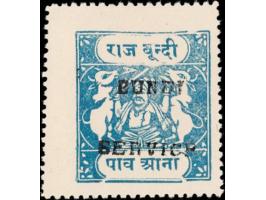1941  ¼a greenish blue overprinted Bundi Service in small English SG Type O2 in black. Gum slightly toned.
