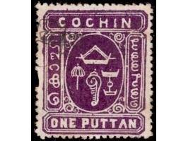 1896  1pu deep violet with conch watermark.
