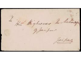 Cover addressed "To / His Highness The Maharaja / of Jaipur / Jaipur" franked on reverse with India QV ½a blue with Jaipur de