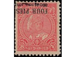 1949  8ca surcharged FOUR PIES perf. 11 with error surcharge inverted. 2025 ISES certificate.
