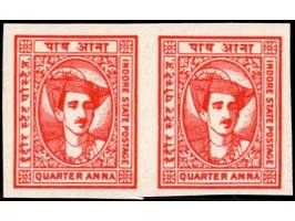 1940  ¼a red-orange horizontal imperf pair. This is from the unique discovery sheet of 80. Not listed in SG. 2025 ISES certif