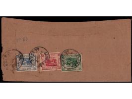1904  1a carmine perf. 12 &amp; 1906  ½a blue perf. 13½ + 2a deep green perf. 13½ on registered cover all tied by Sawai Jaipu