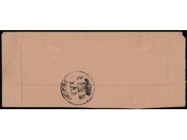 1905  ¼a surcharge on ½a brown-purple x 2 copies of local cover paying the ½ anna postal rate for single weight letter with d