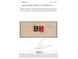 Registered cover franked with 1939  1a scarlet + 4a slate tied by 'TIKAMGARH / ORCHHA STATE / 20 FE 41" cds with boxed regist