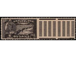 1941  6ca blackish violet perf. 11 with corner copy with gutter margin with error imperf between stamp and gutter resulting i