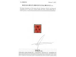 1930-39  6ca brown-red overprinted 'On S S' with error, overprint double.  Unused without gum as issued. Discovery copy of th